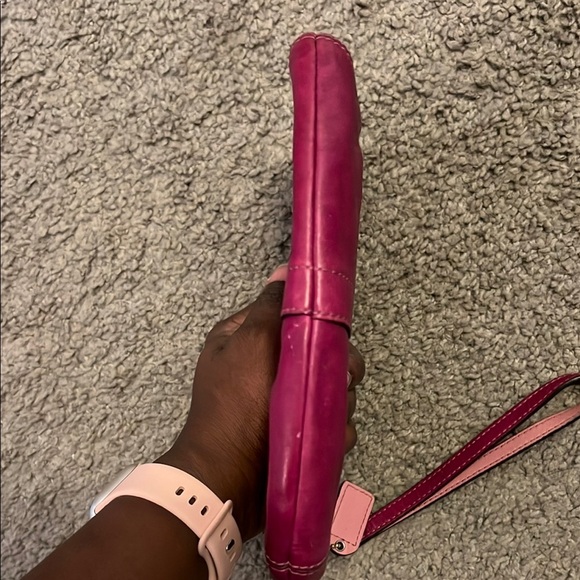 Coach Women's Burgundy Wristlet - Picture 5 of 5